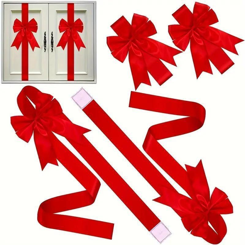 Christmas Cabinet Door Bow Set