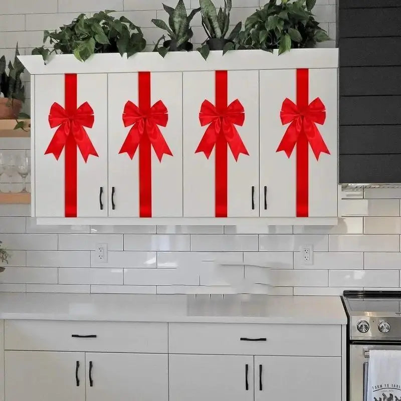 Christmas Cabinet Door Bow Set