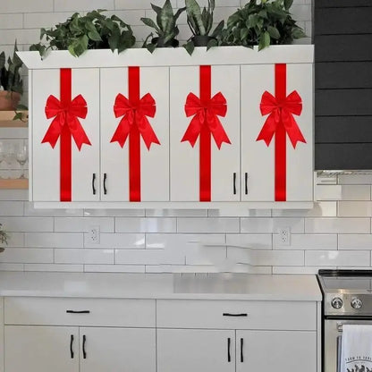 Christmas Cabinet Door Bow Set